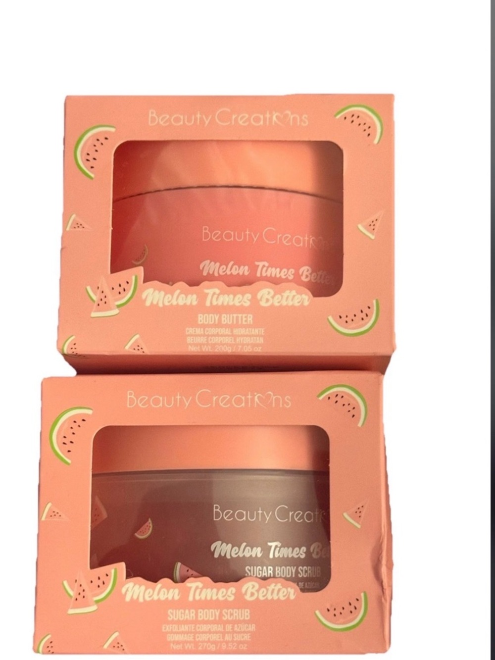 Beauty Creations Melon Times Better Body Butter & Sugar Scrub - Watermelon Melon